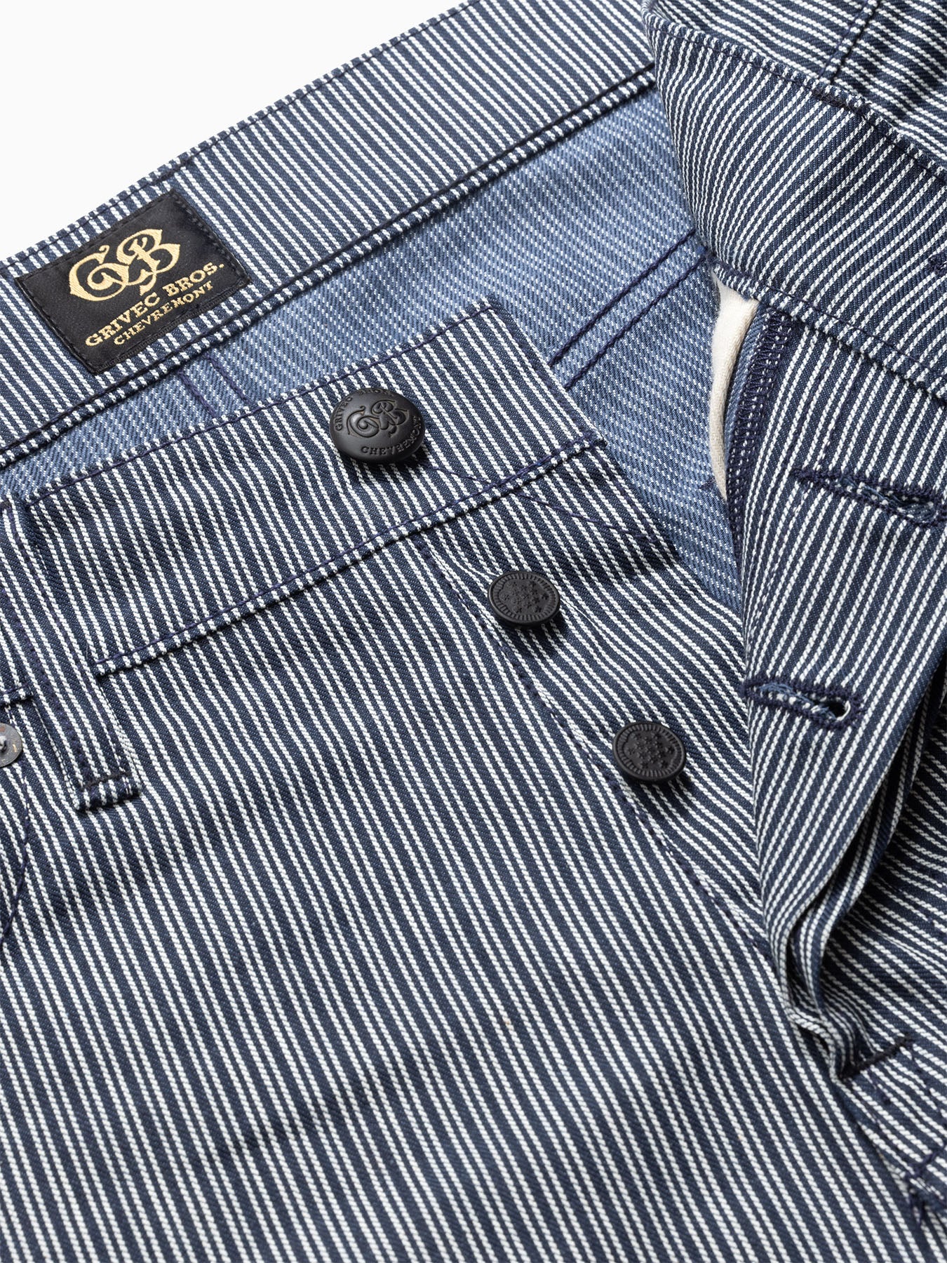 Limited Edition Cool Pete Short in a Indigo yarn dyed Japanese striped lightweight fabric