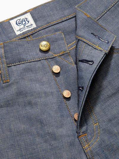 Limited Edition Indigo Dyed lightweight Chambray Short Blue Selvedge